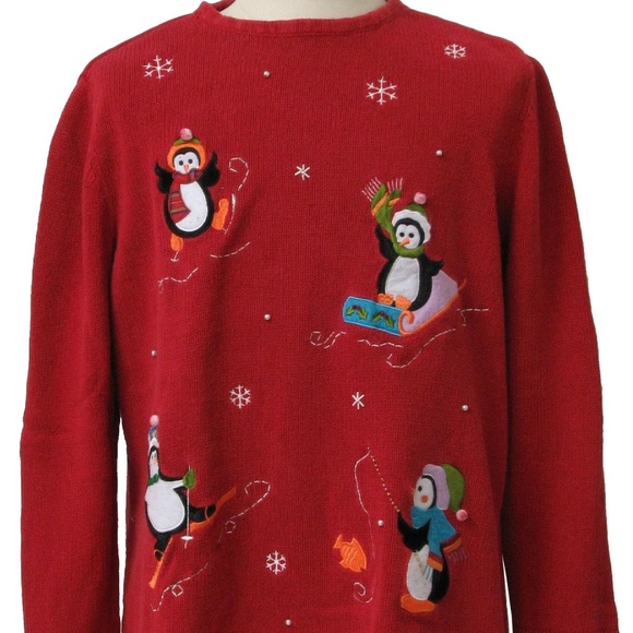 Jerzees Sweaters - Holiday Editions Unisex 80's Christmas Sweater XL